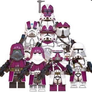 Lot of 8 Star Wars Figurines,Nova Stormtroopers,Custo Lego Compatible with stand